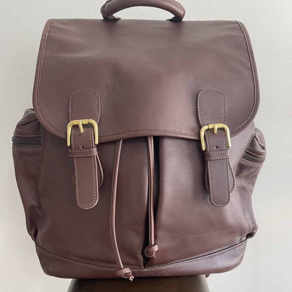 Vintage Coach Brown Leather Backpack